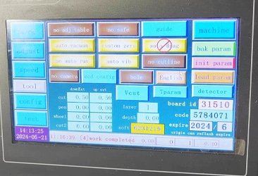 CNC gasket cutting machine touch control panel